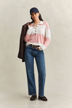 Knitted Barstriped Rugger — CREAM 5