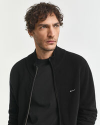 Cotton Piqué Zip Cardigan