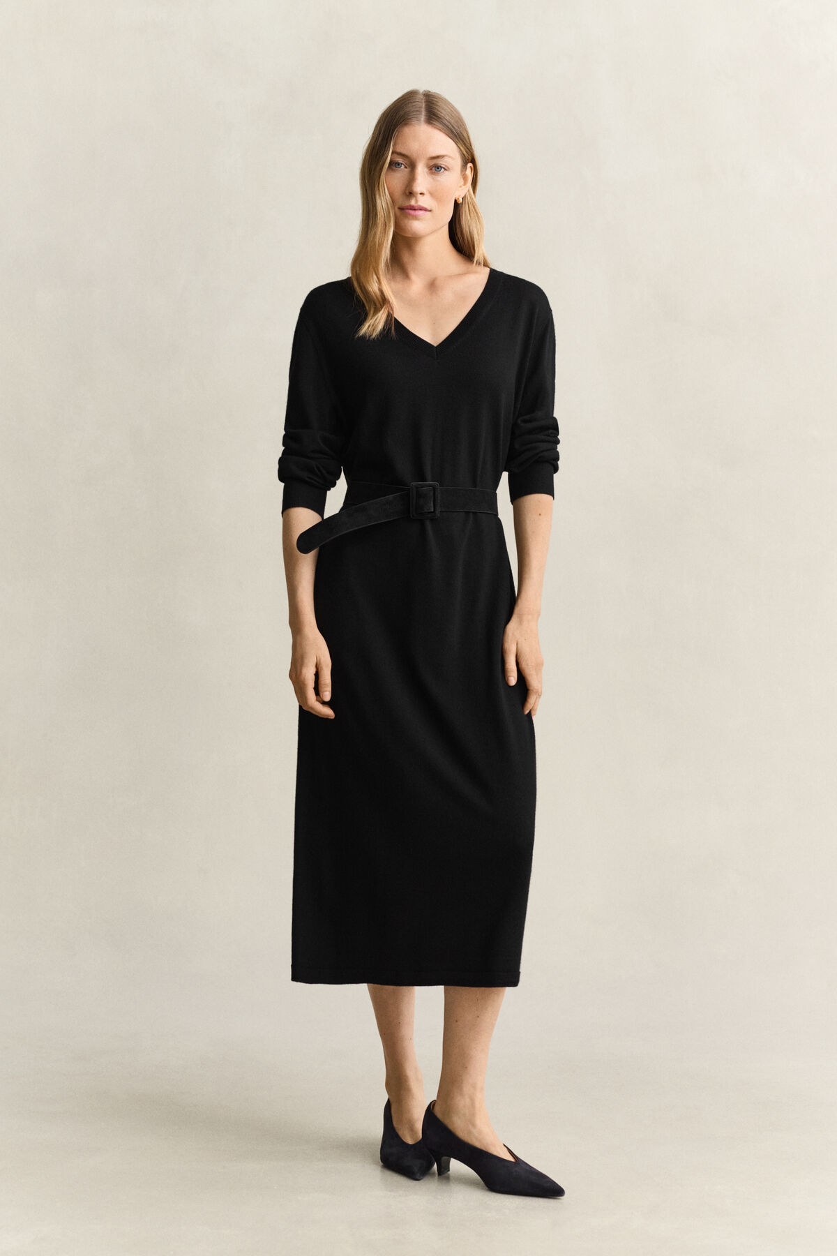 Extra Fine Merino Wool Dress — BLACK