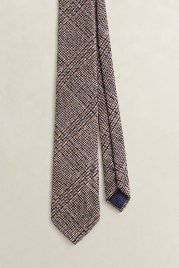 Glen Check Tie — LIGHT TAUPE
