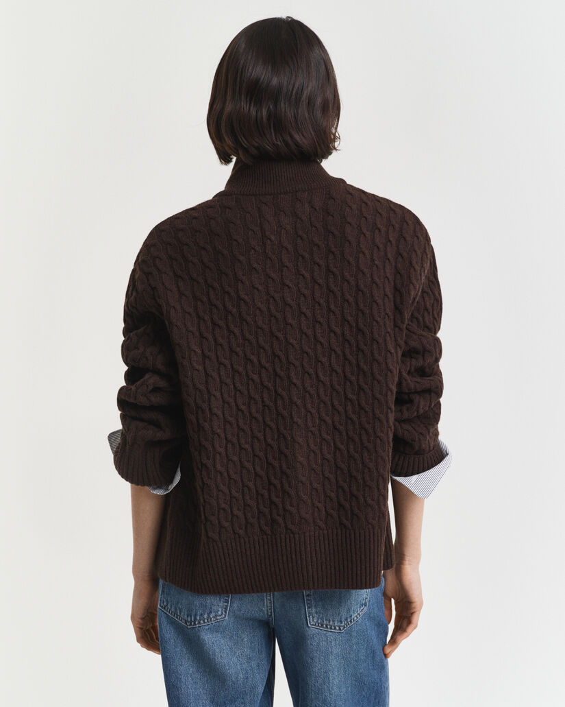 Cable Knit Zip Cardigan