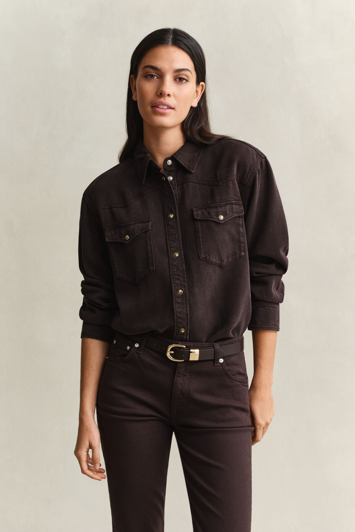 Denim Twill Ranger Shirt — DEEP BROWN