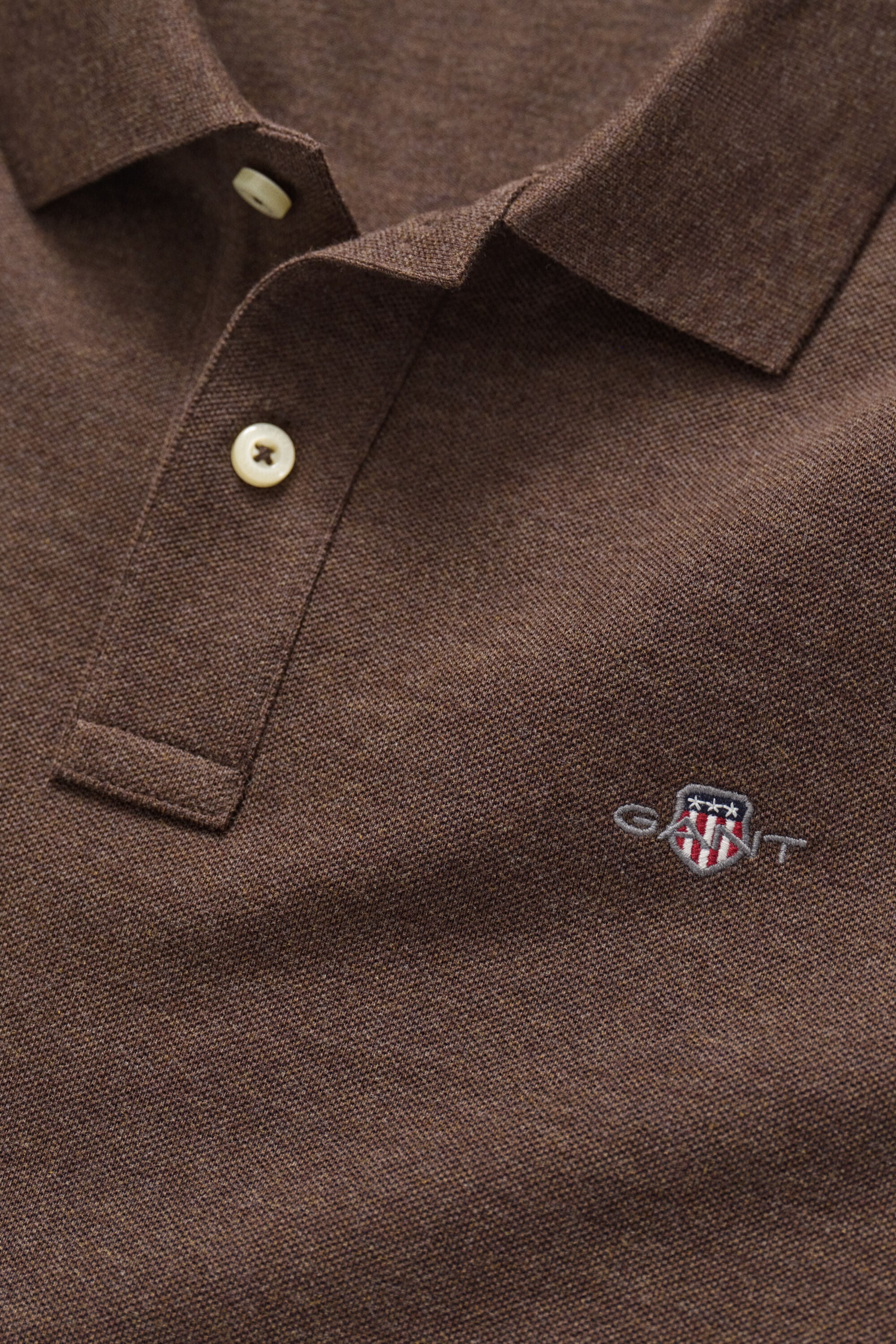 Classic Regular Polo Shirt — BLACK BROWN MELANGE