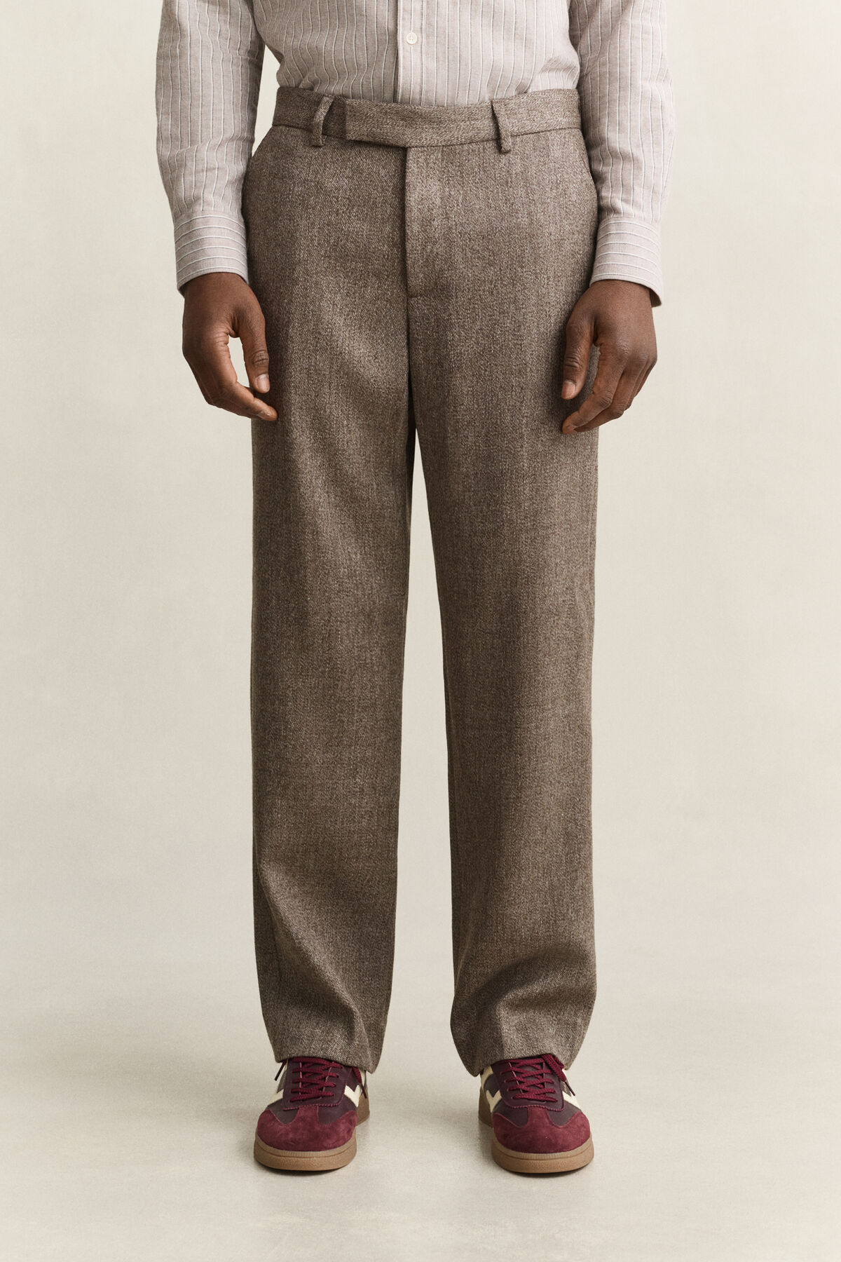 Mélange Wool Pants — FADED TAUPE