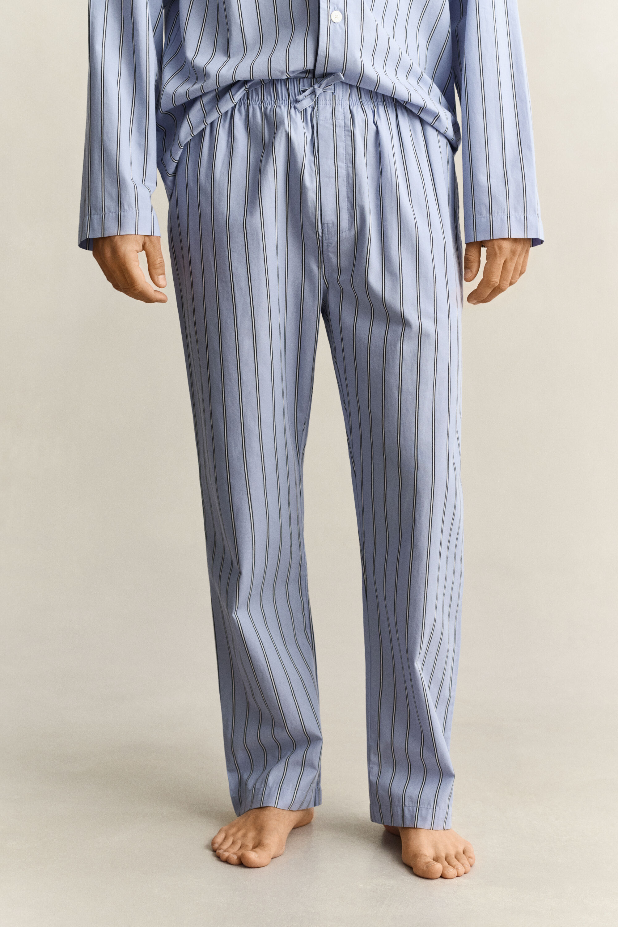 Striped Poplin Pajama Set — LAVENDER BLUE