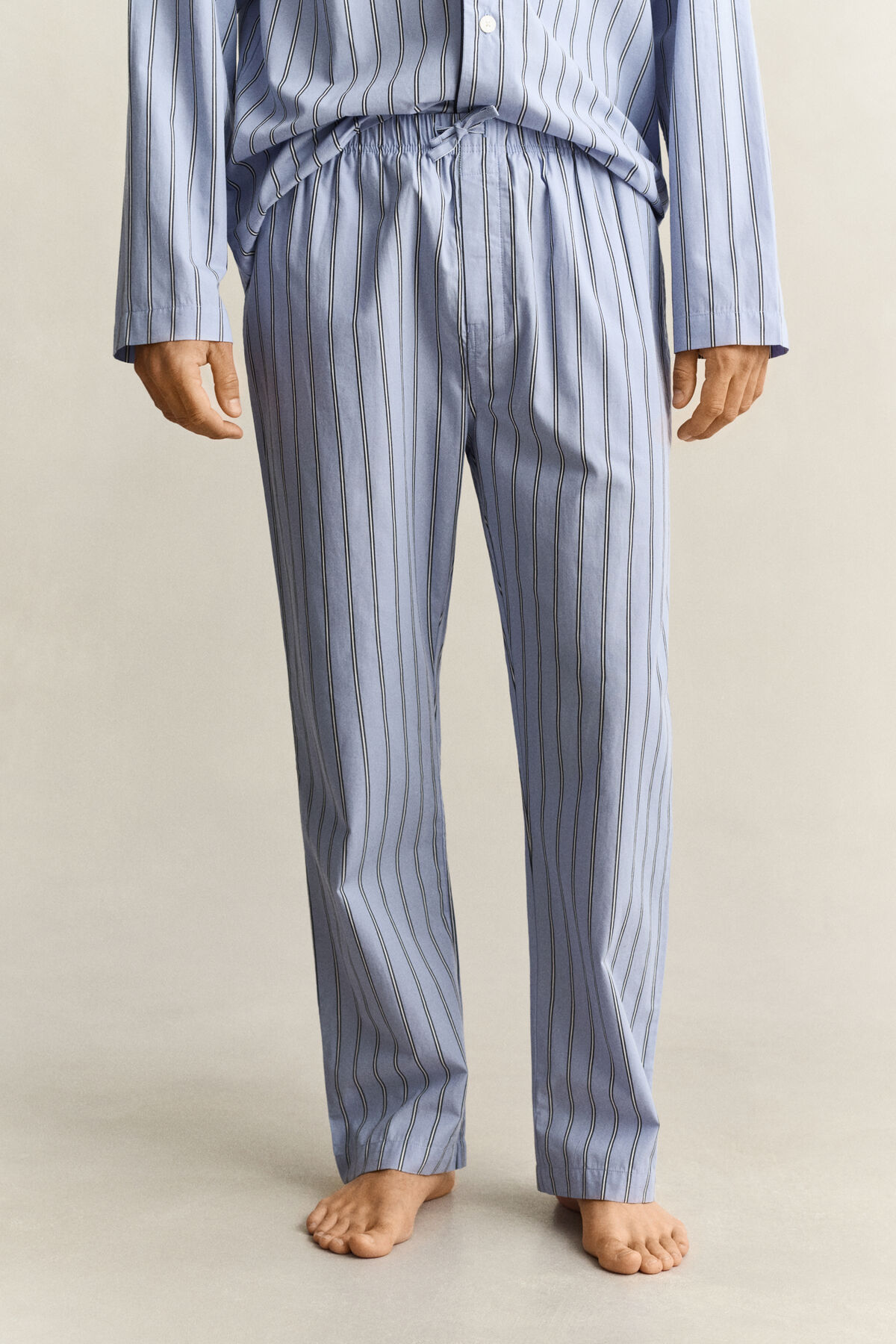 Striped Poplin Pajama Set — LAVENDER BLUE