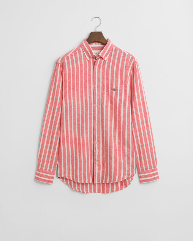 Regular Fit Striped Cotton Linen Shirt