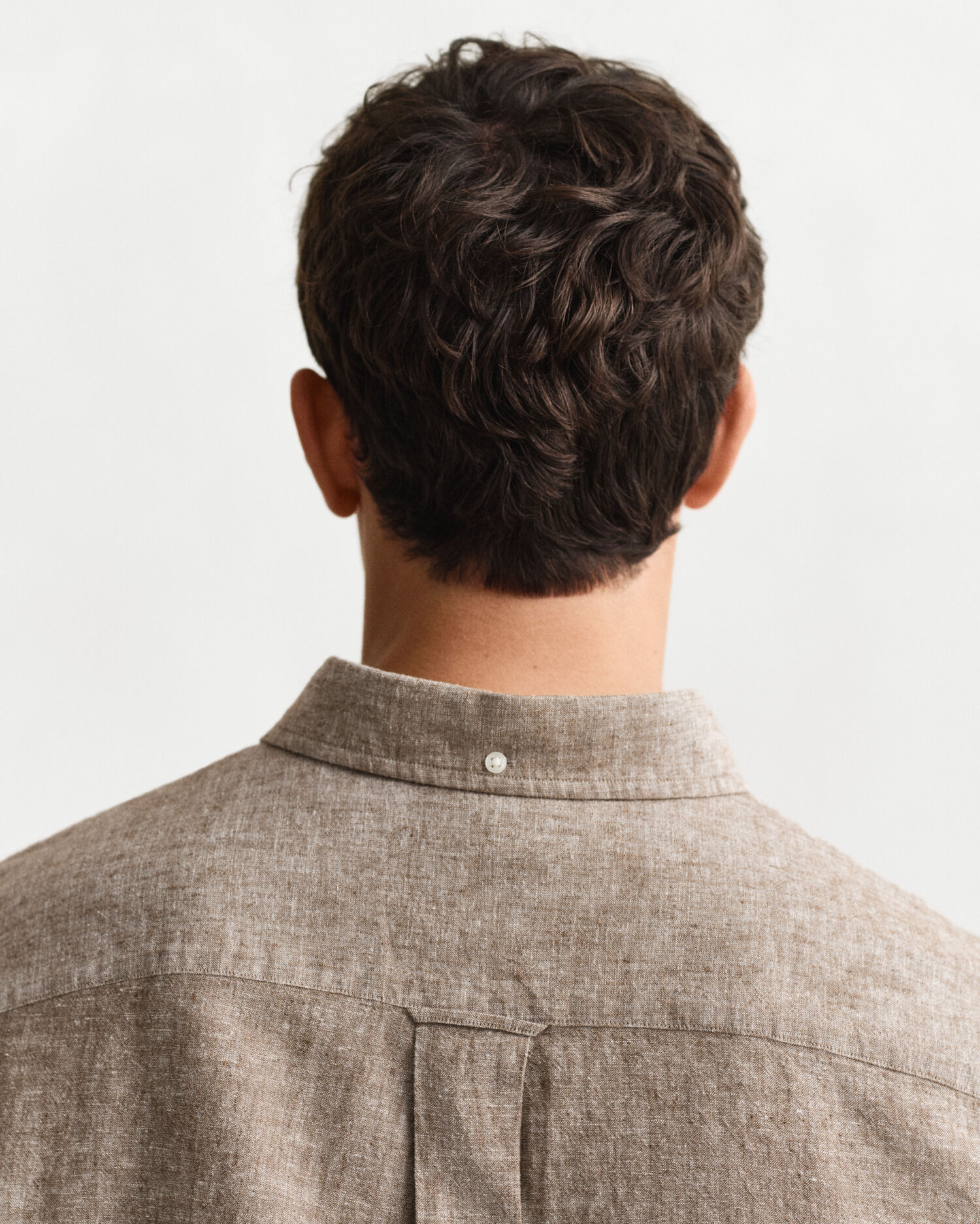 Linen Blend Shirt — MAHOGANY BROWN
