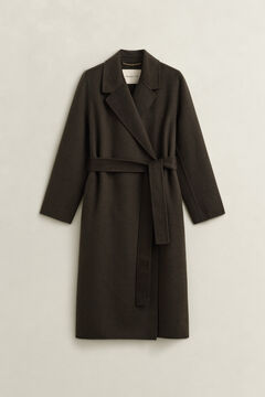 Handstitched Belted Coat — DARK MOSS GREEN 1