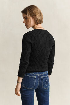 Classic Cable Knit Sweater — BLACK 3