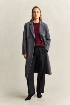 Wool Cashmere Cable Knit Sweater — DARKENED WINE 7