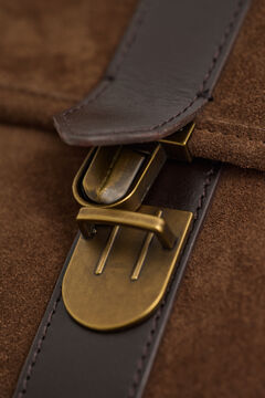 Suede Shoulder Bag — SOIL BROWN 3