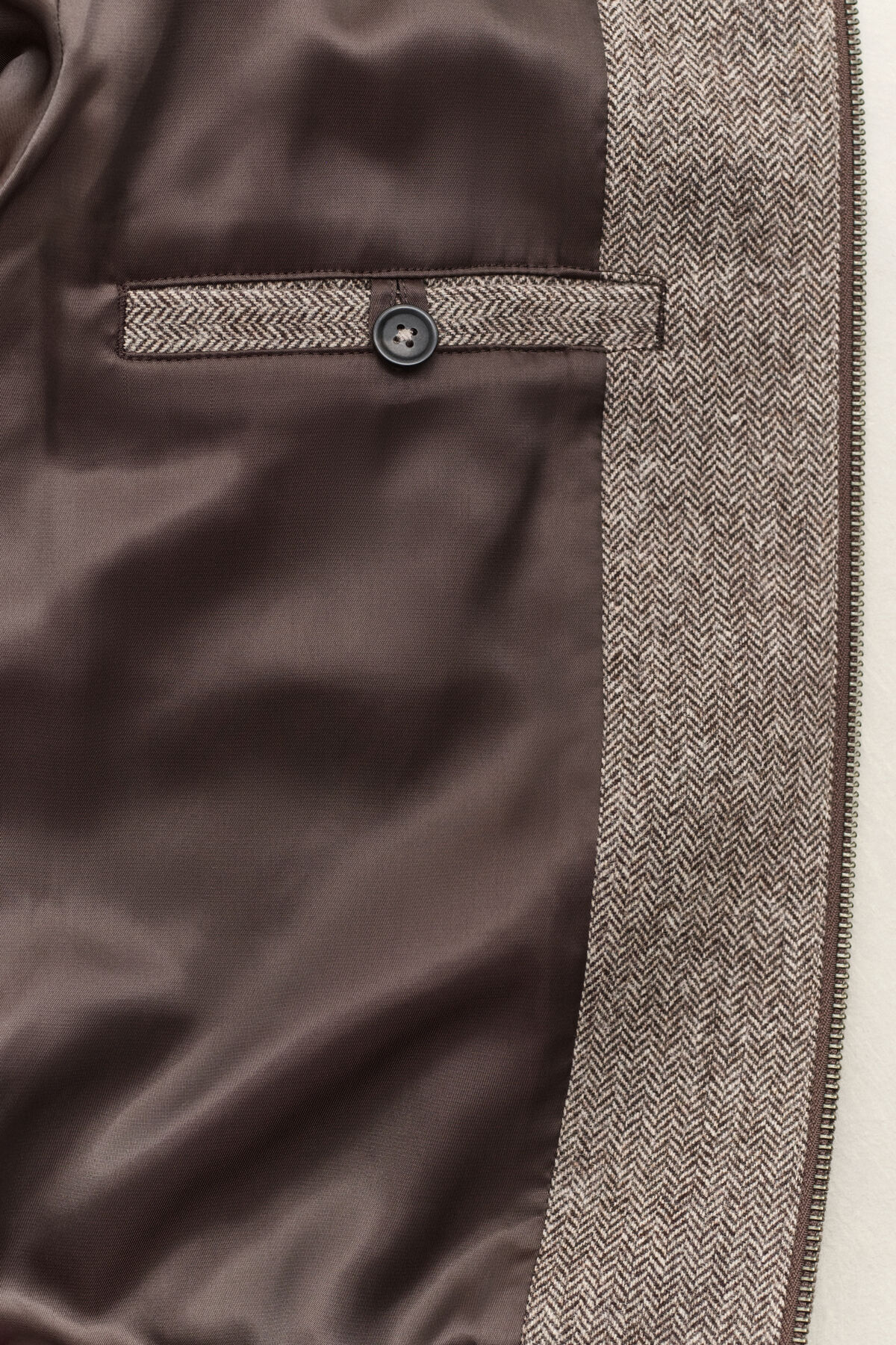 Wool Blend Windcheater Jacket — MIST TAUPE