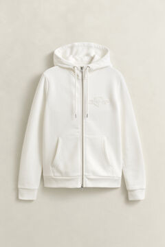 Tonal Shield Zip Hoodie — EGGSHELL 2