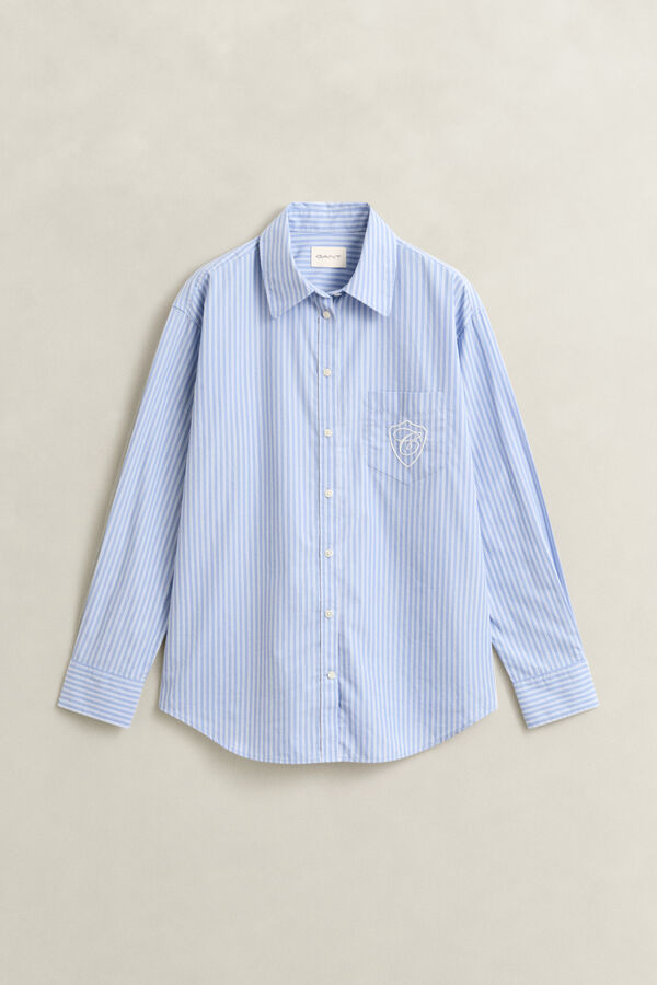 Relaxed Fit Striped Classic Poplin Shirt — MISTY LAVENDER