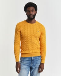 Cotton Cable Knit Crew Neck Sweater