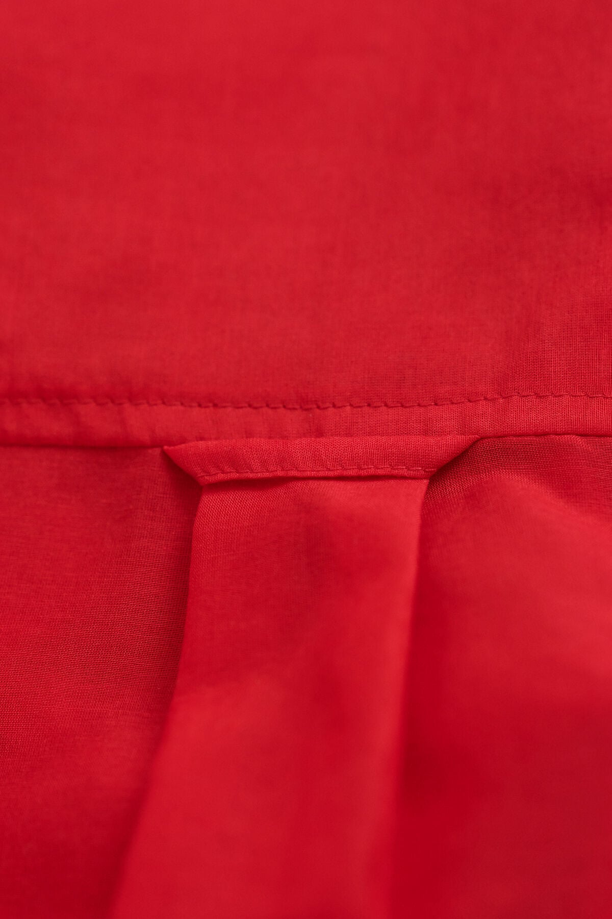 Cotton Silk Bow Tie Shirt — RUBY RED