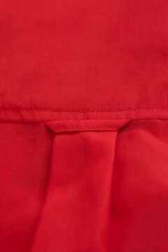 Cotton Silk Bow Tie Shirt — RUBY RED 1