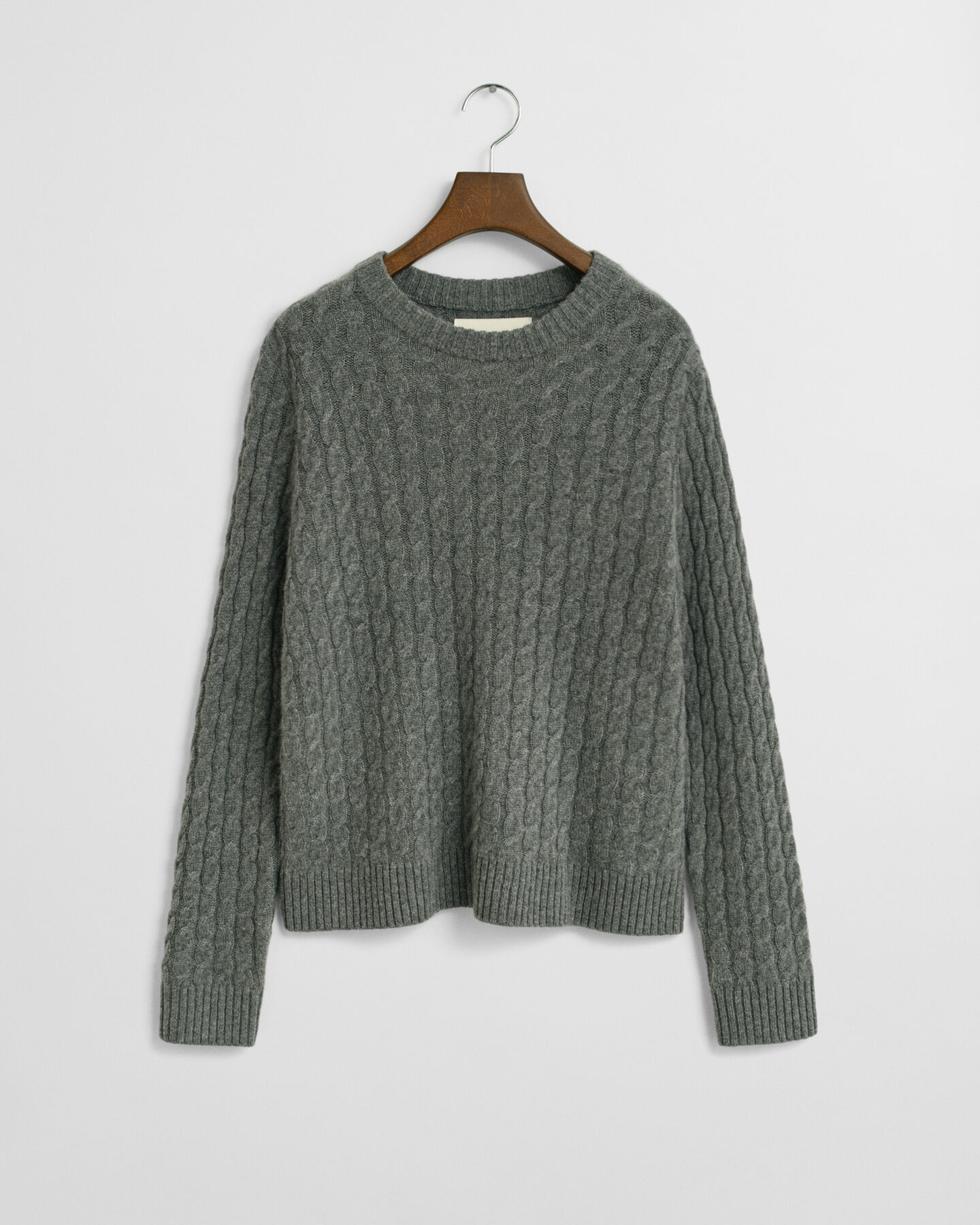 Cashmere Cable Knit Crew Neck Sweater