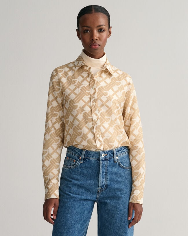 Louis Vuitton Pattern Print Silk Shirt