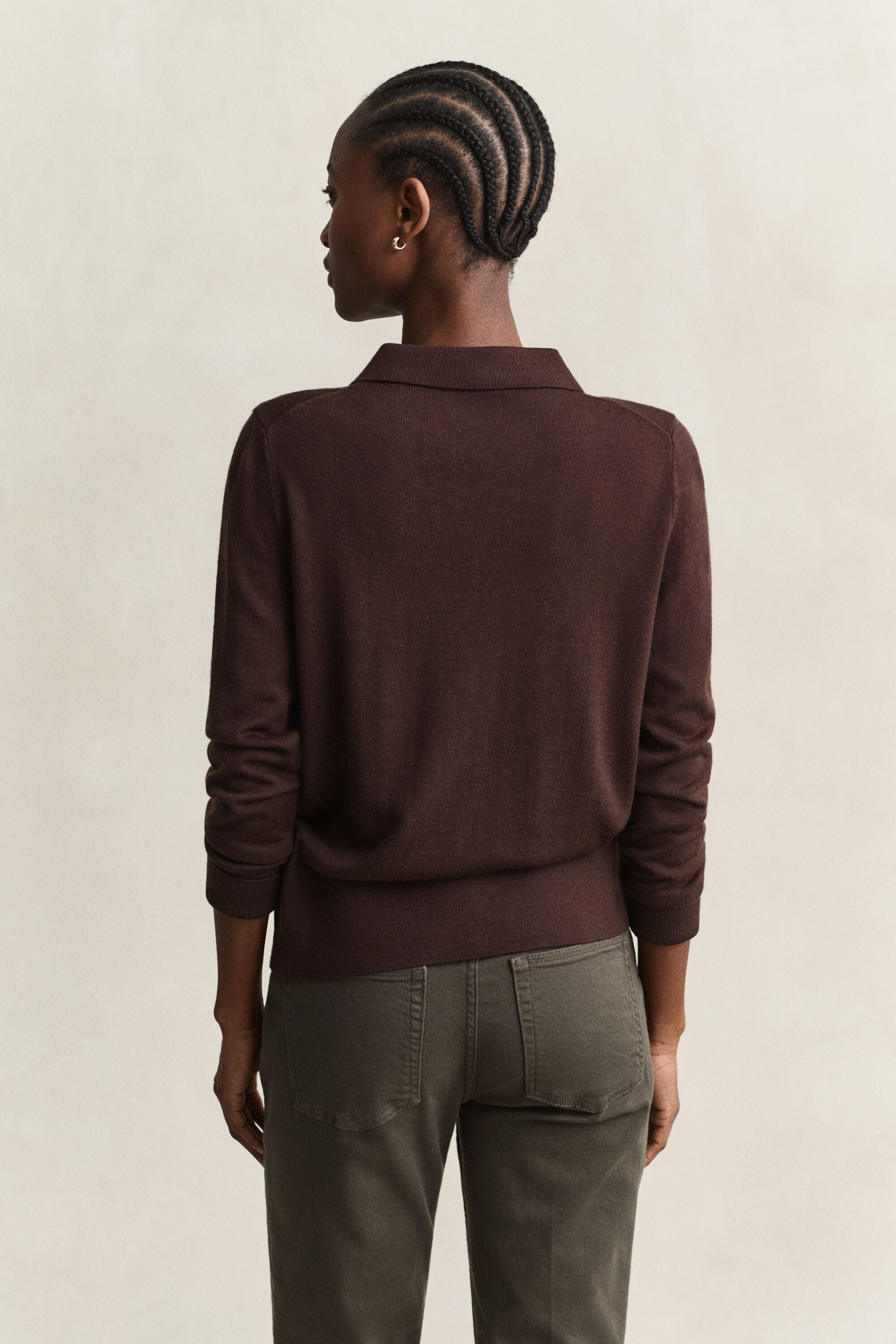 Extra Fine Merino Wool Cardigan — DEEP BROWN