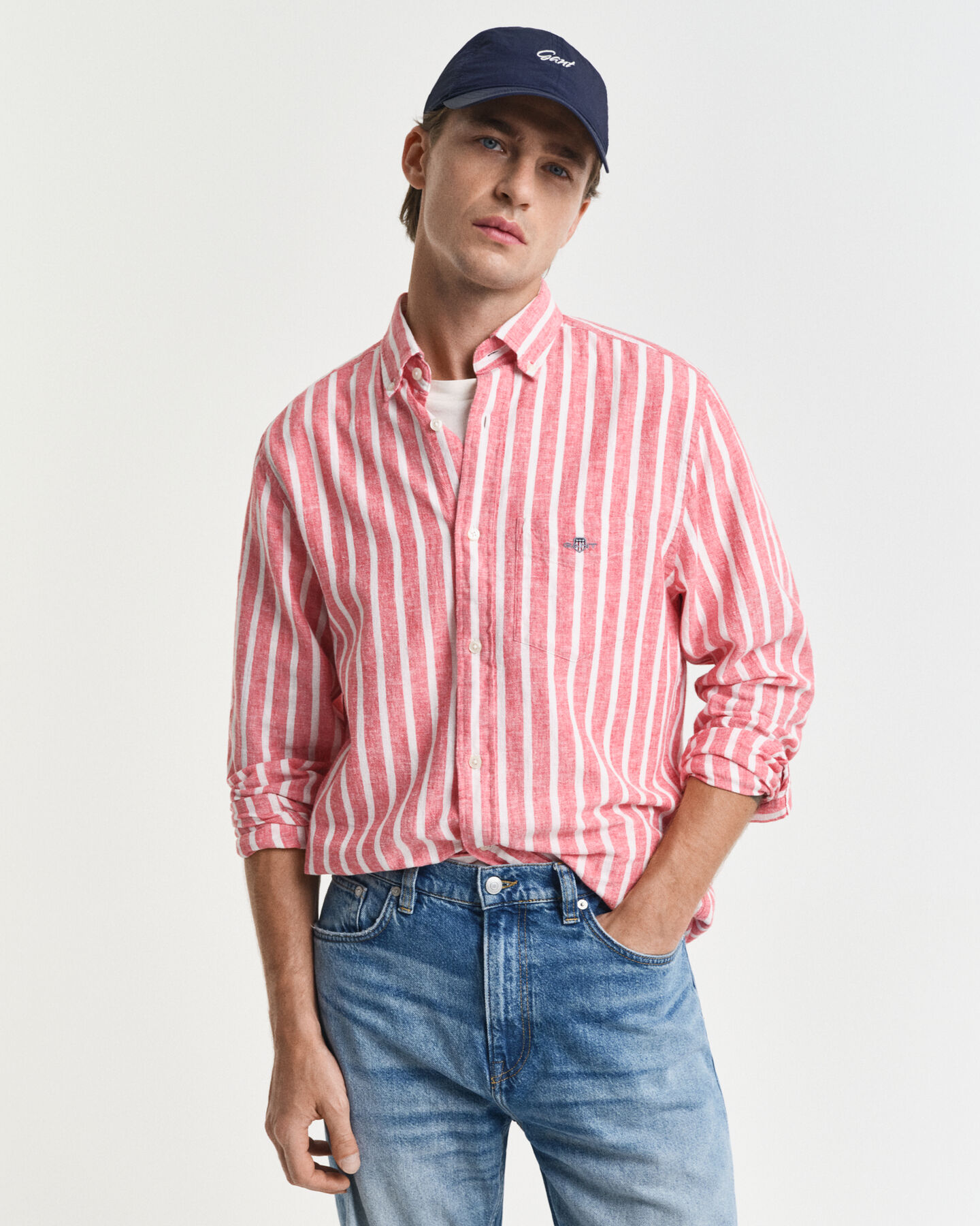 Regular Fit Striped Cotton Linen Shirt