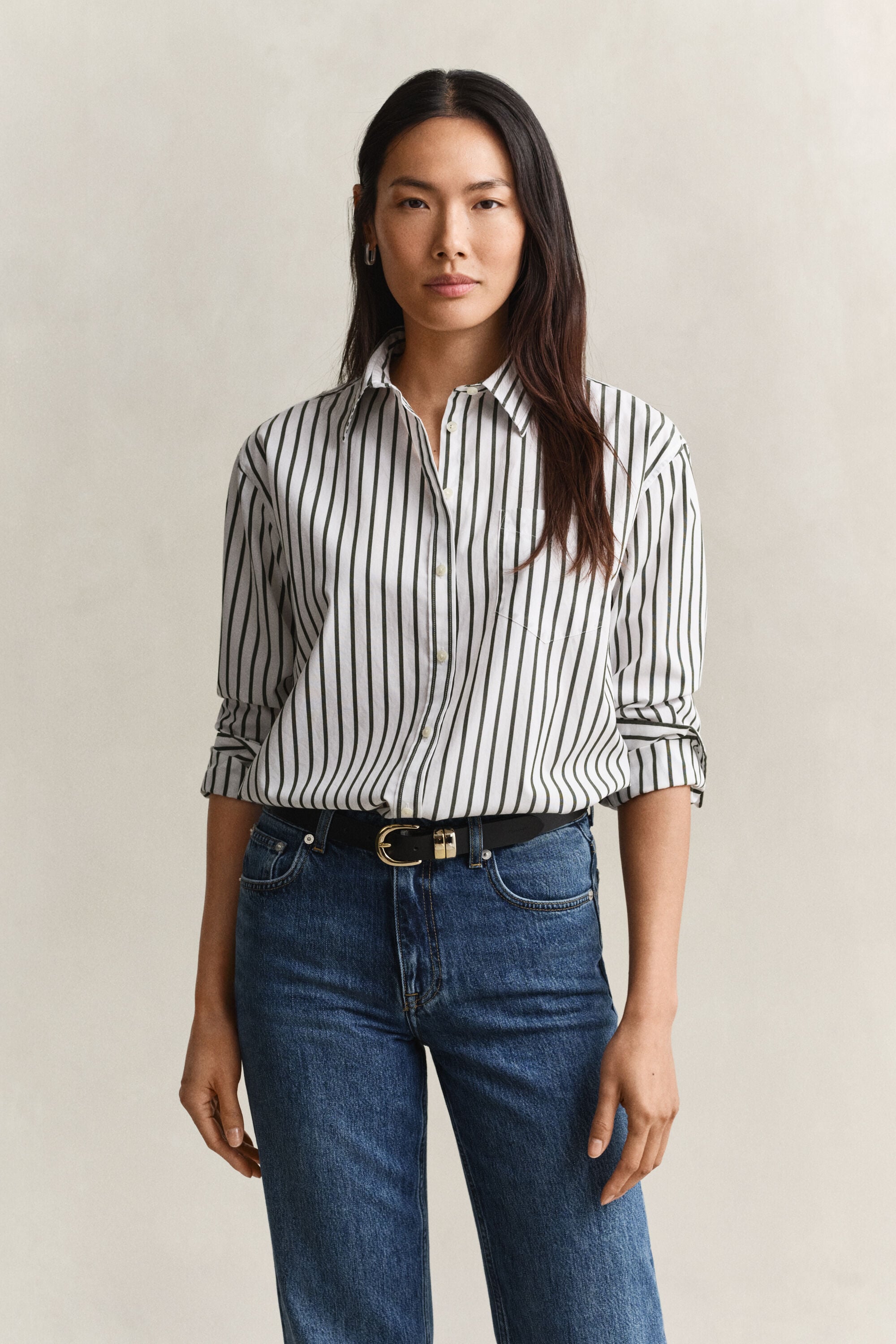 Relaxed Fit Striped Classic Poplin Shirt