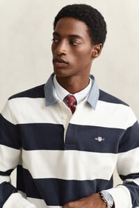 Chambray Collar Striped Heavy Rugger