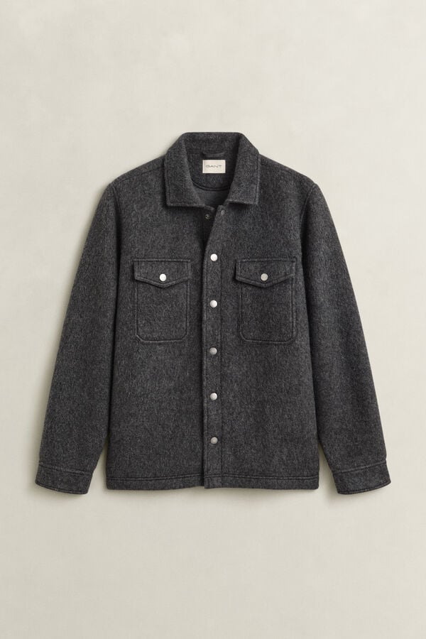 Fleece Overshirt — CHARCOAL MELANGE