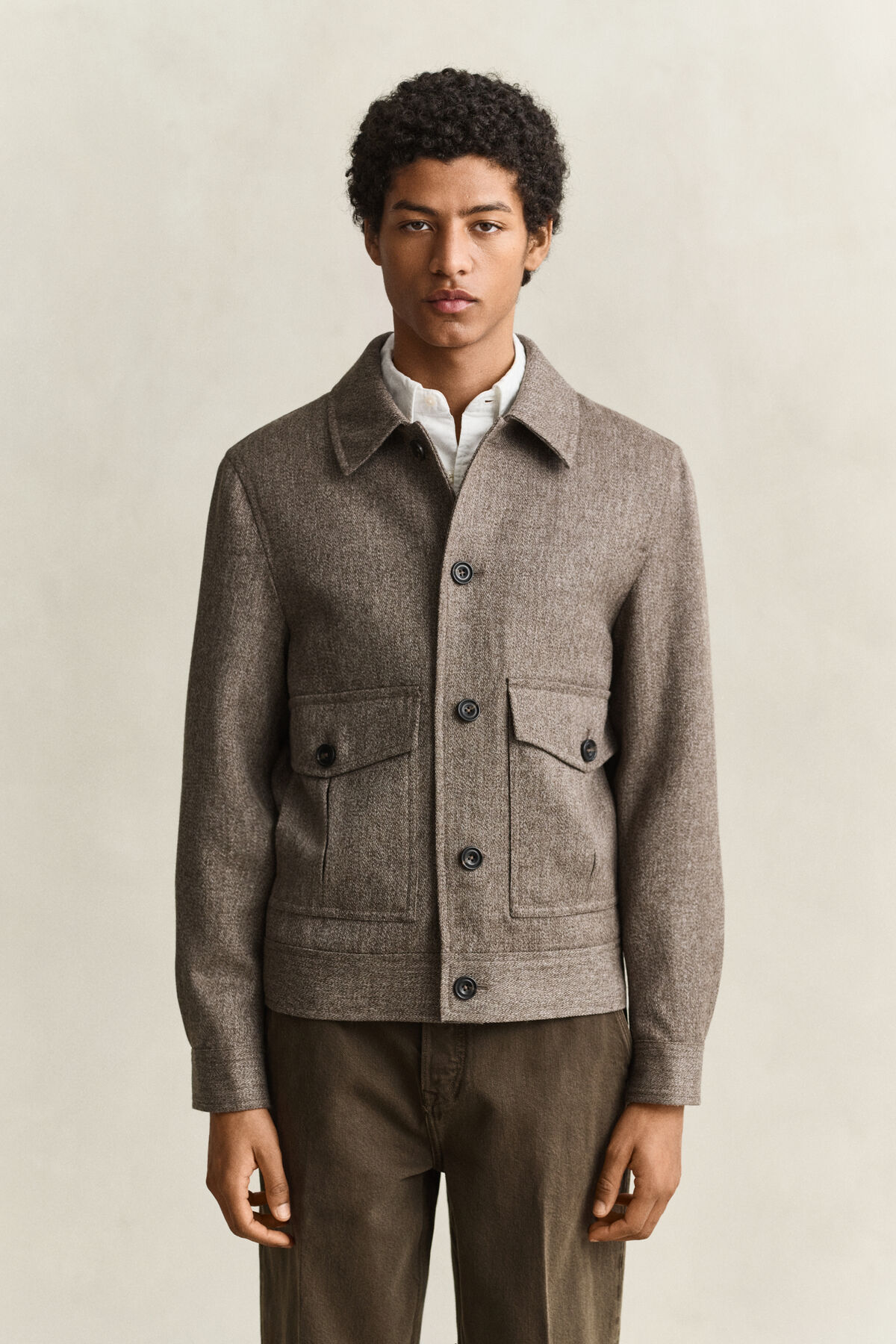 Mélange Wool Jacket — FADED TAUPE