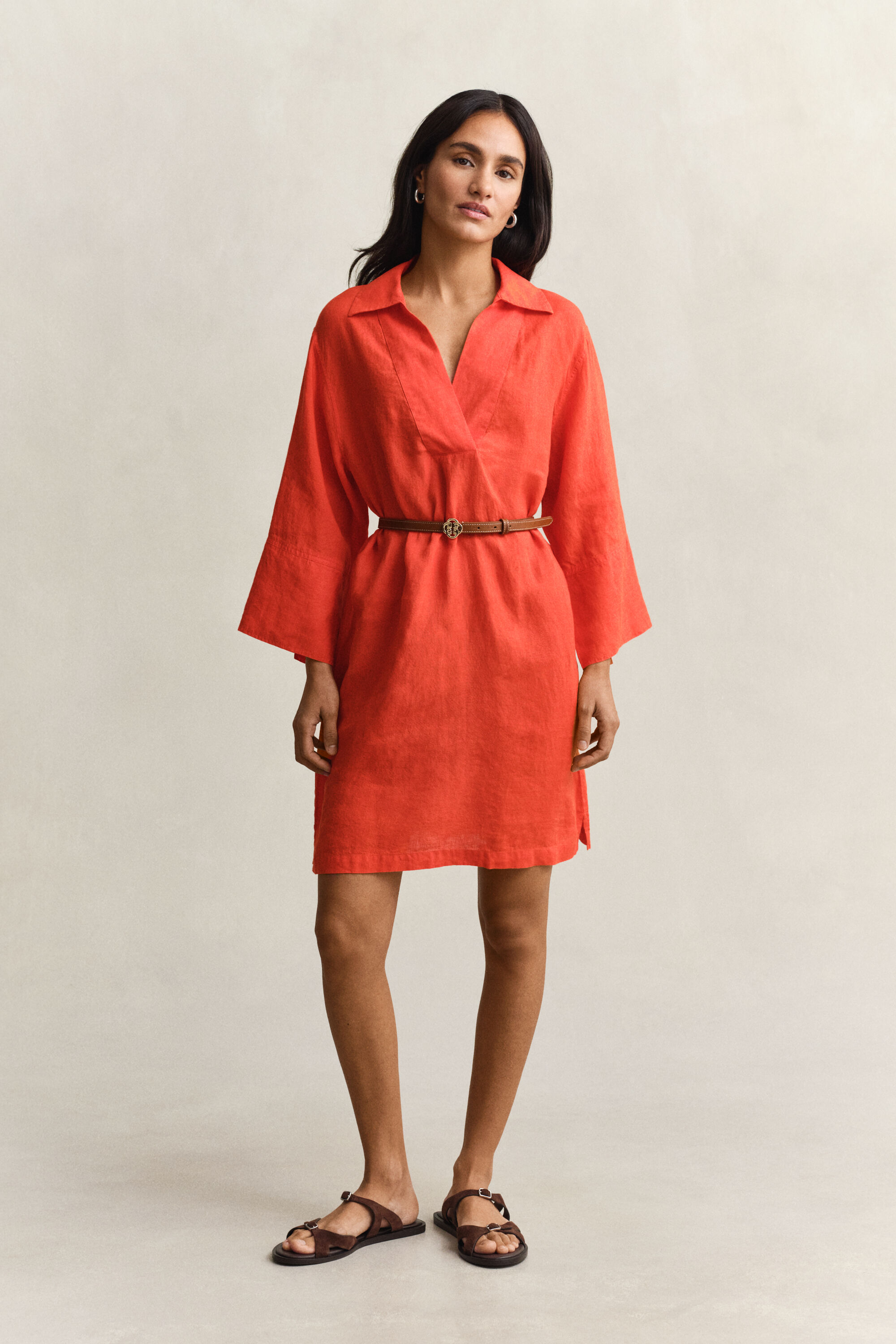 Popover Linen Dress