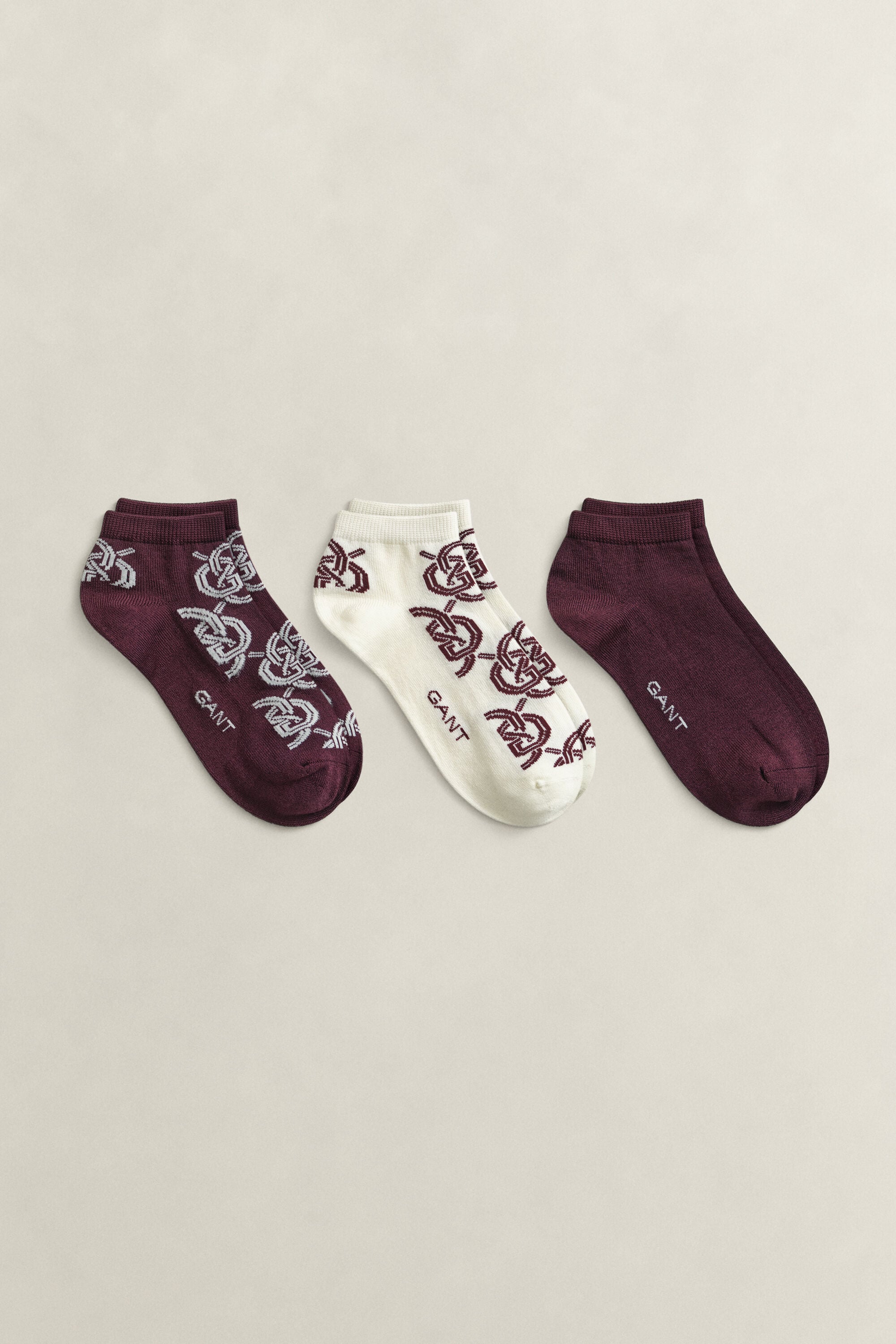 3-Pack Monogram Ankle Socks