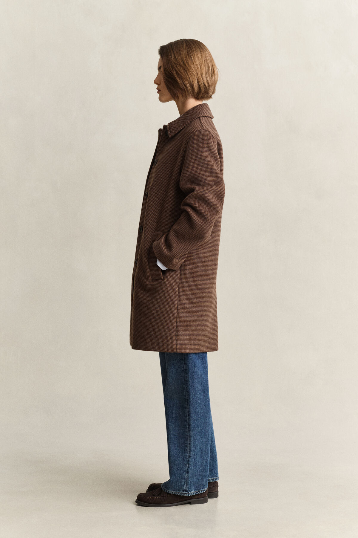 Wool Blend Car Coat — DEEP BROWN
