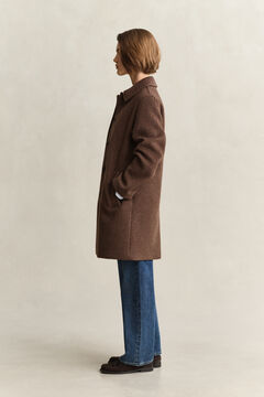 Wool Blend Car Coat — DEEP BROWN 3