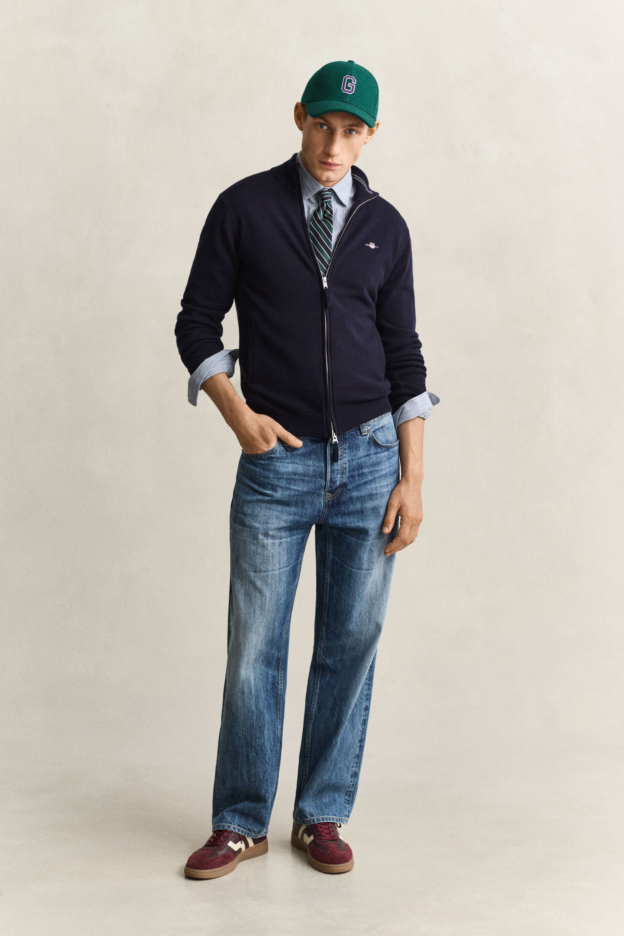 Lambswool Zip Cardigan