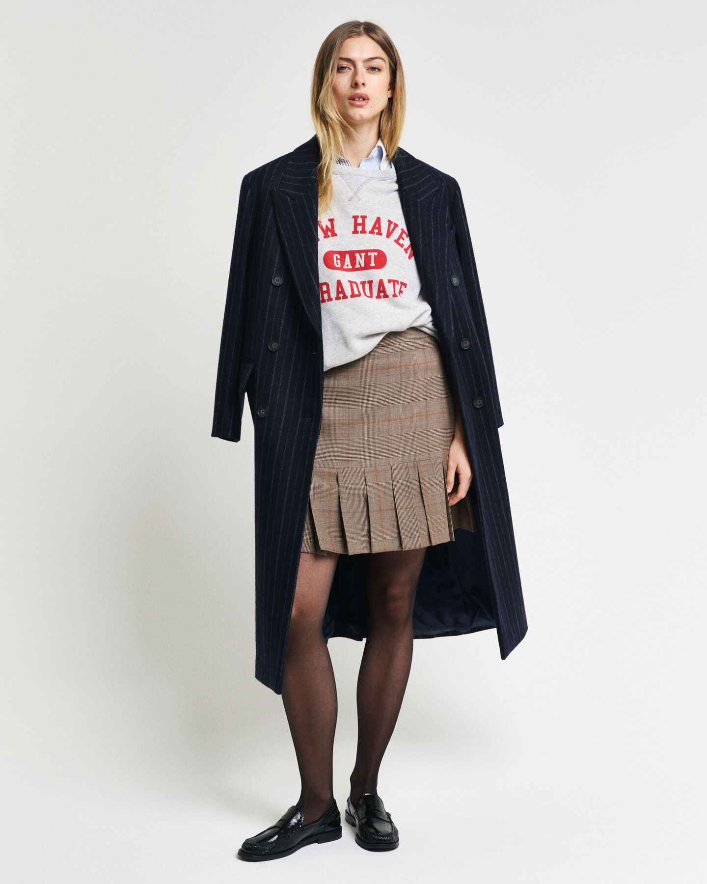 Checked Pleated Skirt