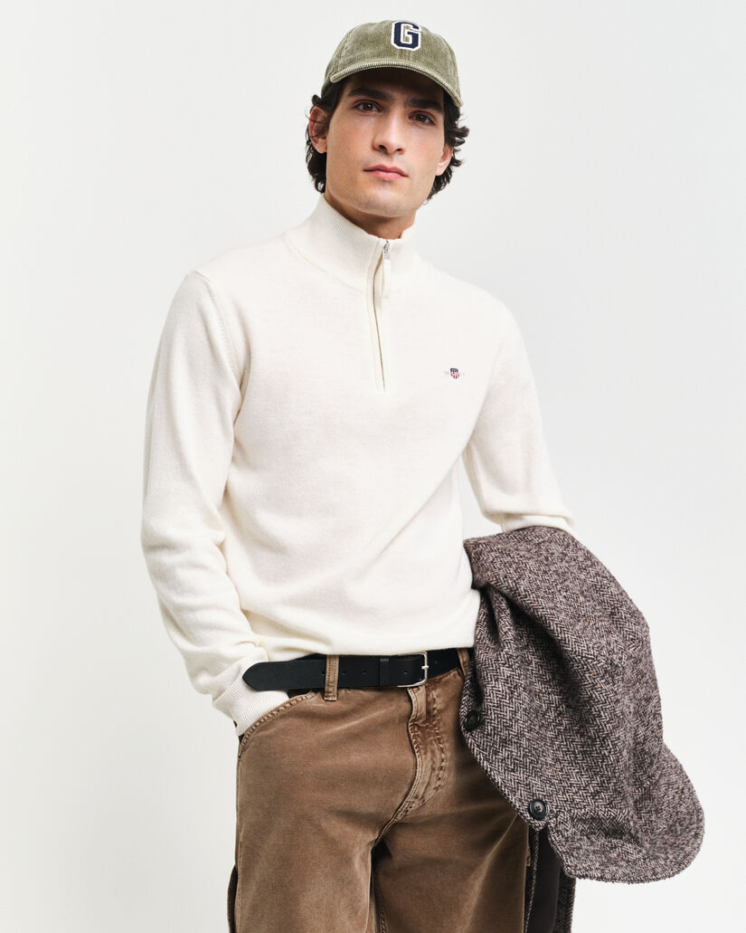 Superfine Lambswool Half-Zip Sweater