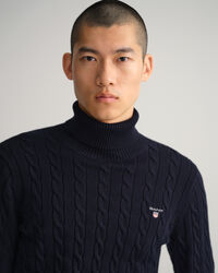 Cotton Cable Turtleneck Sweater