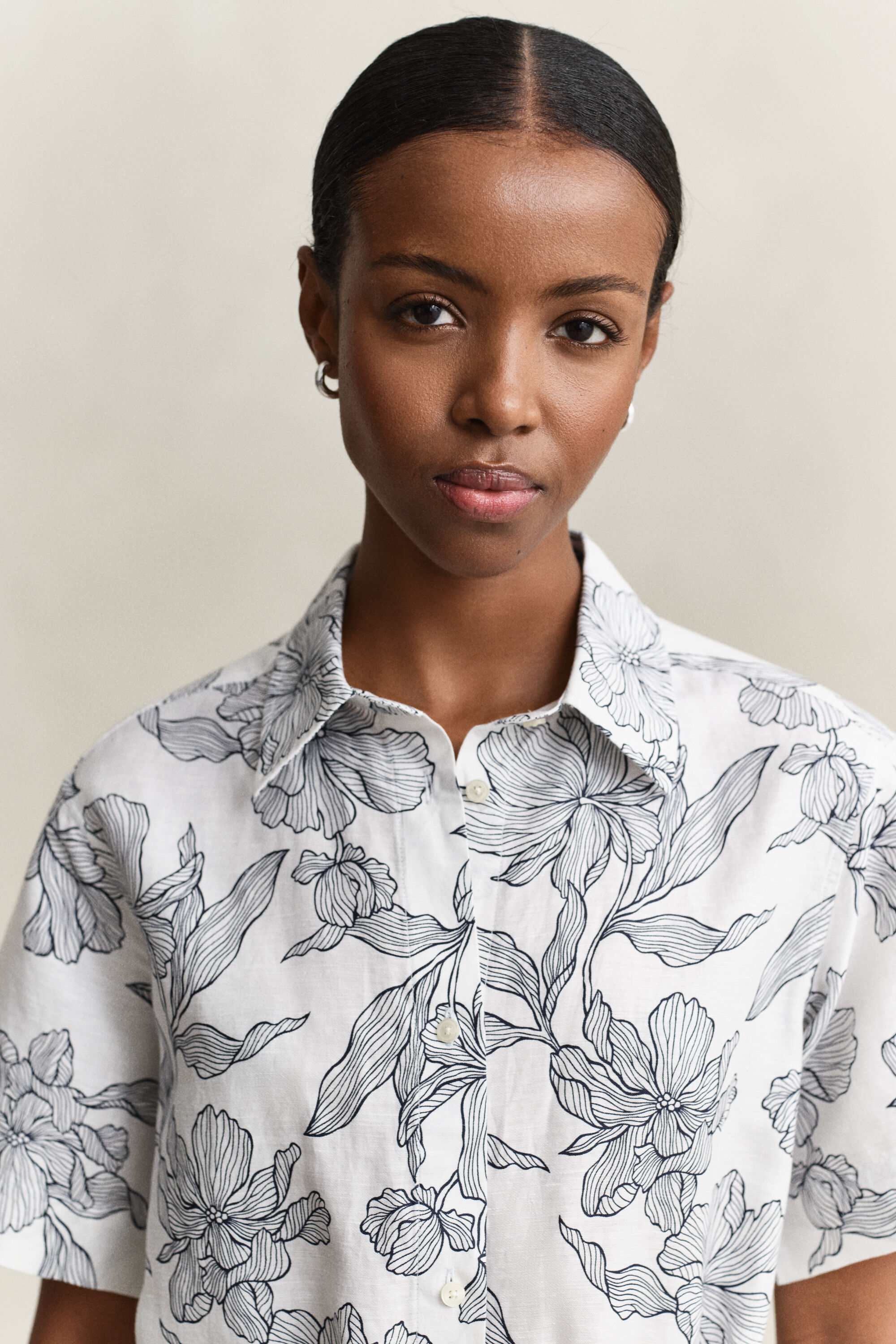 Floral Linen Shirt Dress