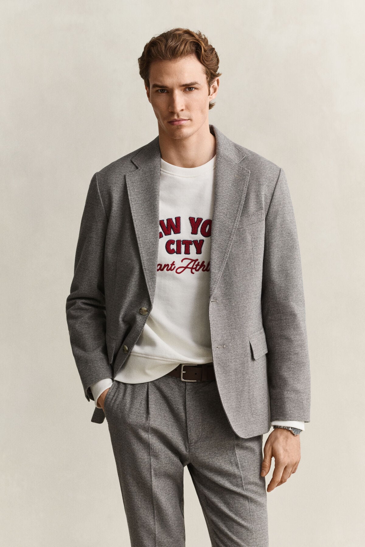 Flannel Blazer — MIST TAUPE