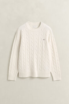 Lambswool Cable Knit Sweater — CREAM 1
