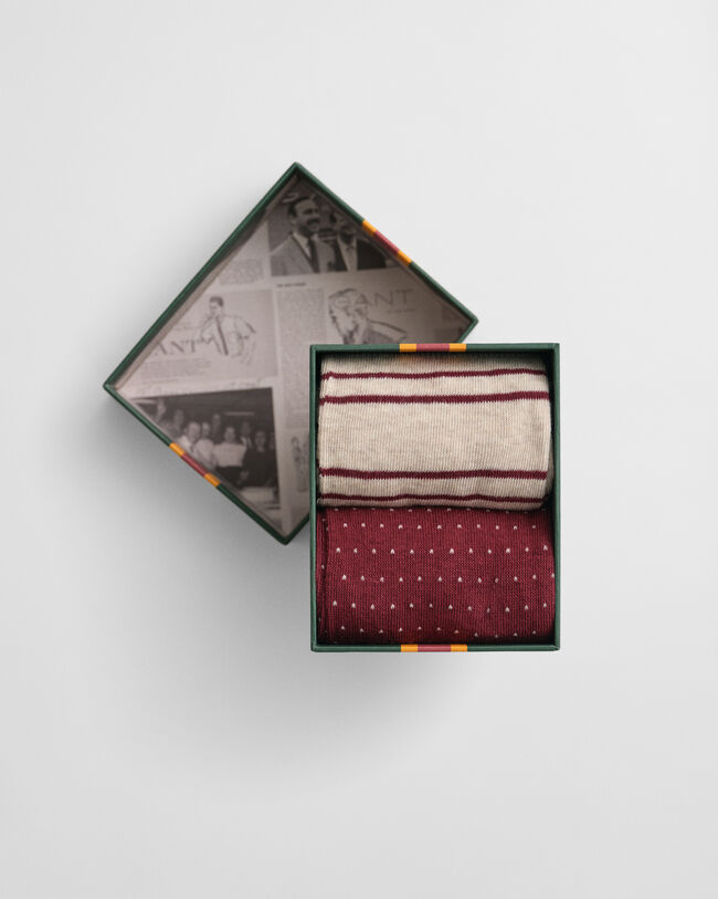 2-Pack Striped & Mini Dotted Socks Gift Box