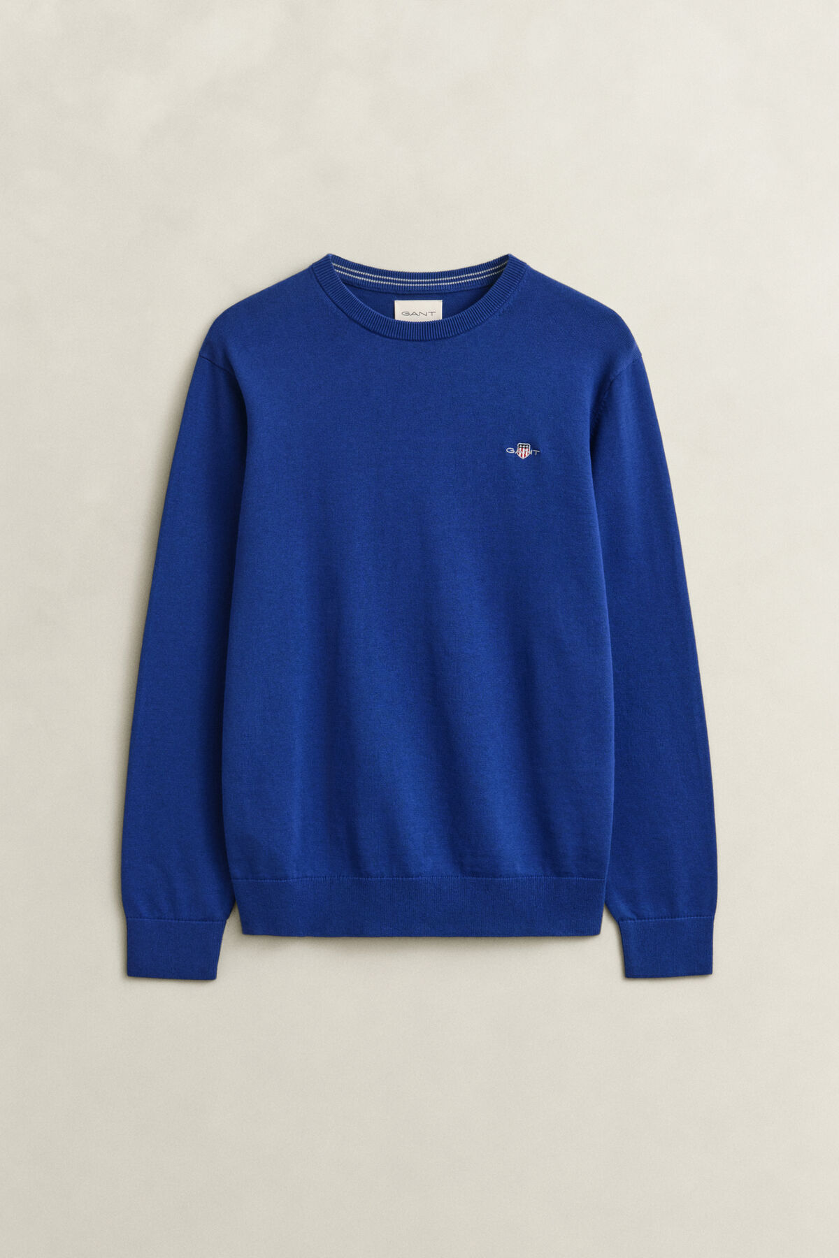 Cotton Crew Neck Sweater — CRISP BLUE