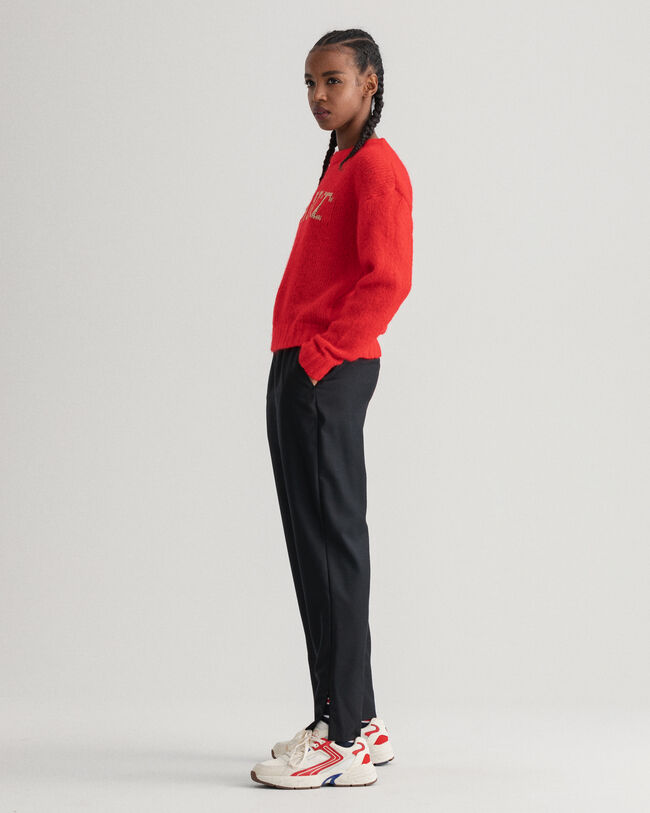 Logo Mohair Crew Neck Sweater