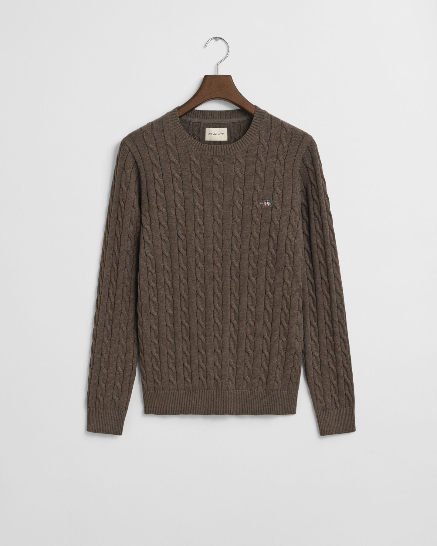 Cotton Cable Knit Crew Neck Sweater