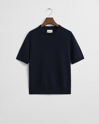 Superfine Lambswool Short Sleeve Crew Neck Sweater
