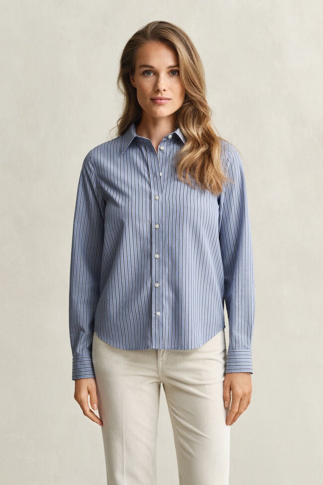 Regular Fit Striped Poplin Shirt