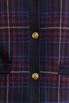 Knitted Check Cardigan — EVENING BLUE 5