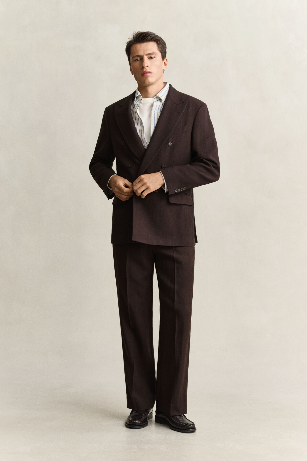 Wool Suit Pants — SHADOW BROWN