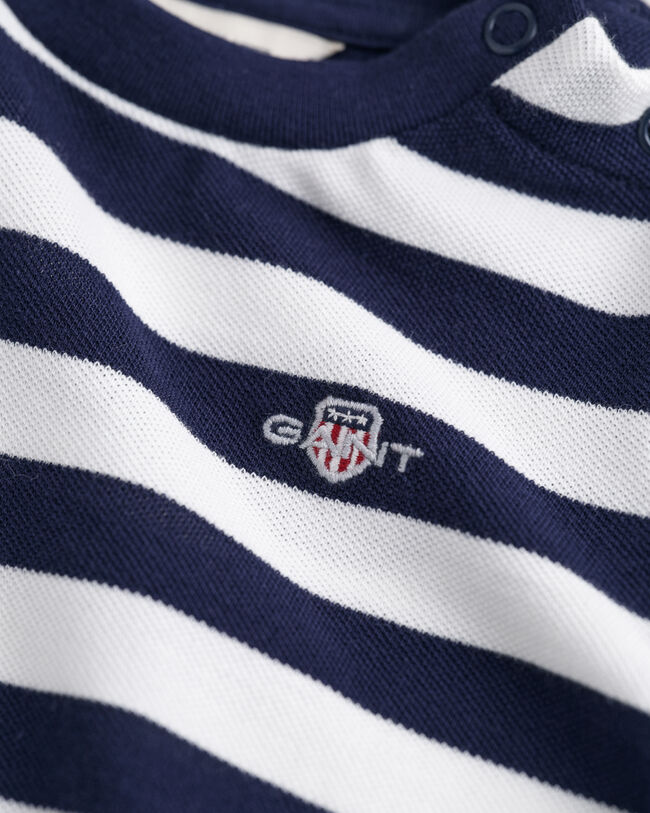 Baby Striped Shield Piqu&eacute; Long Sleeve Top